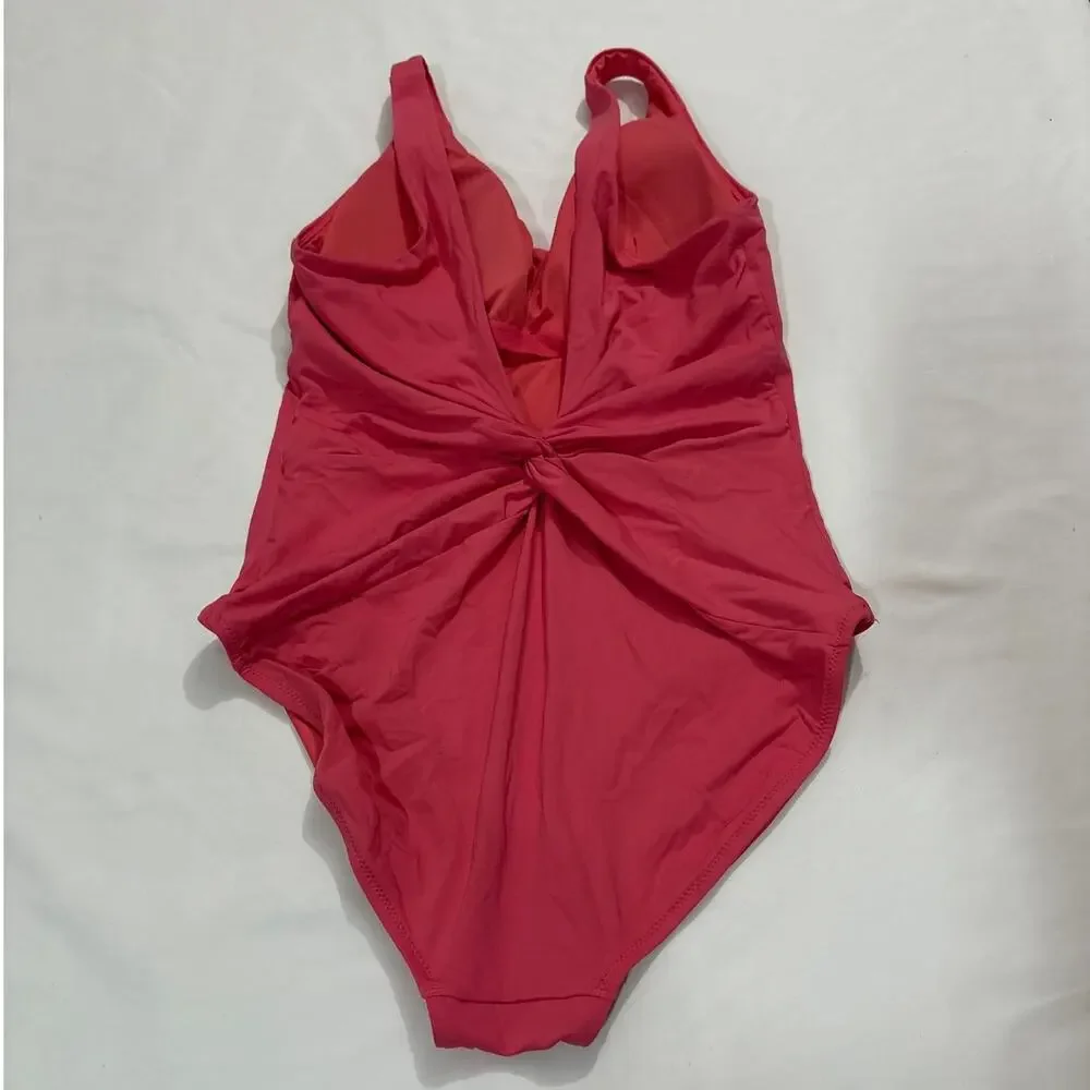 Athleta Women’s Medium Hampton One Piece Swimsuit Pink Summer Beach Vacation
